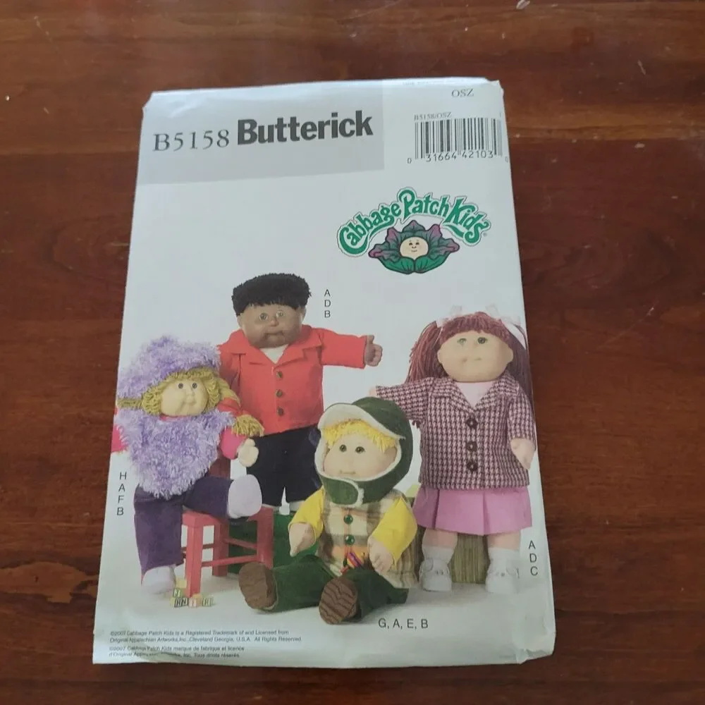 5158 Vintage Cabbage Patch Sewing Pattern Clothes Butterick
